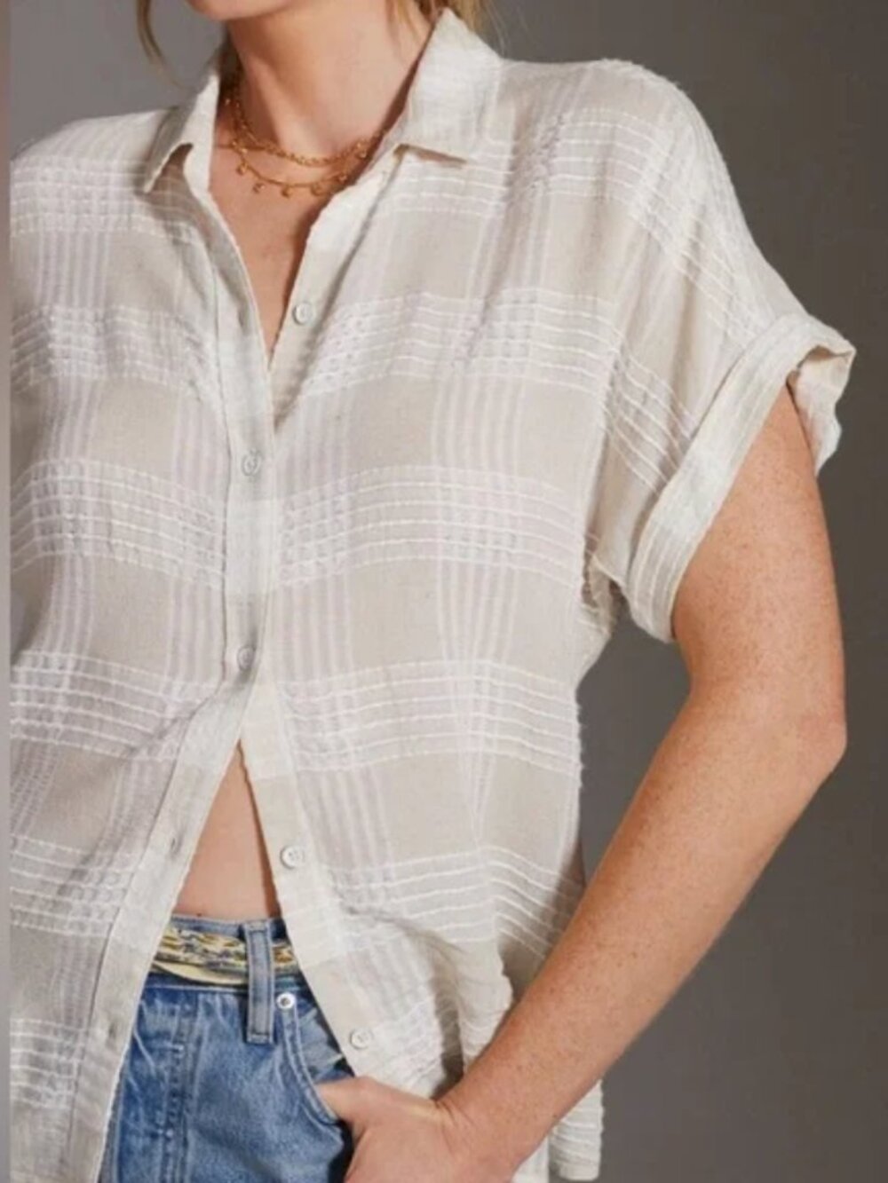 Cloth & Stone Surf Buttondown Shirt lightweight relaxed fit short sleeve